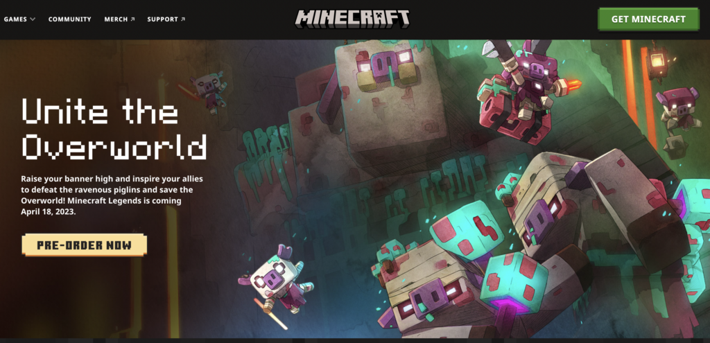 Minecraft WEBSITE Screenshot